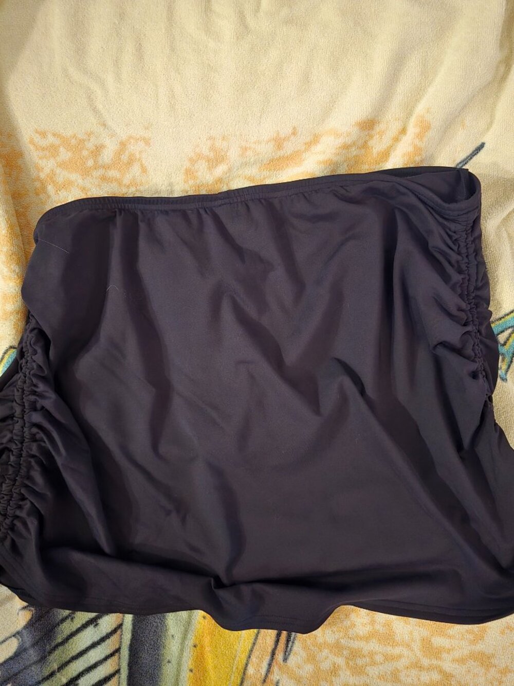 Elegant Navy Blue Swim Skirt with Ruching on Sides - Picture 2 of 5